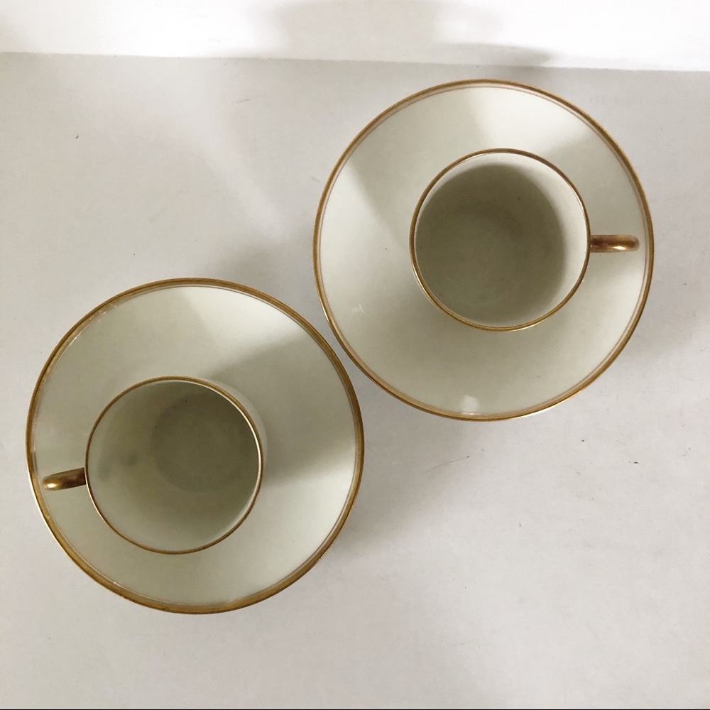 Pair of vintage T.V. Limoges teacup sets - Picture 2 of 8